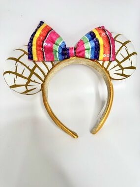 A playful and colorful Minnie ears design inspired by traditional Mexican Concha